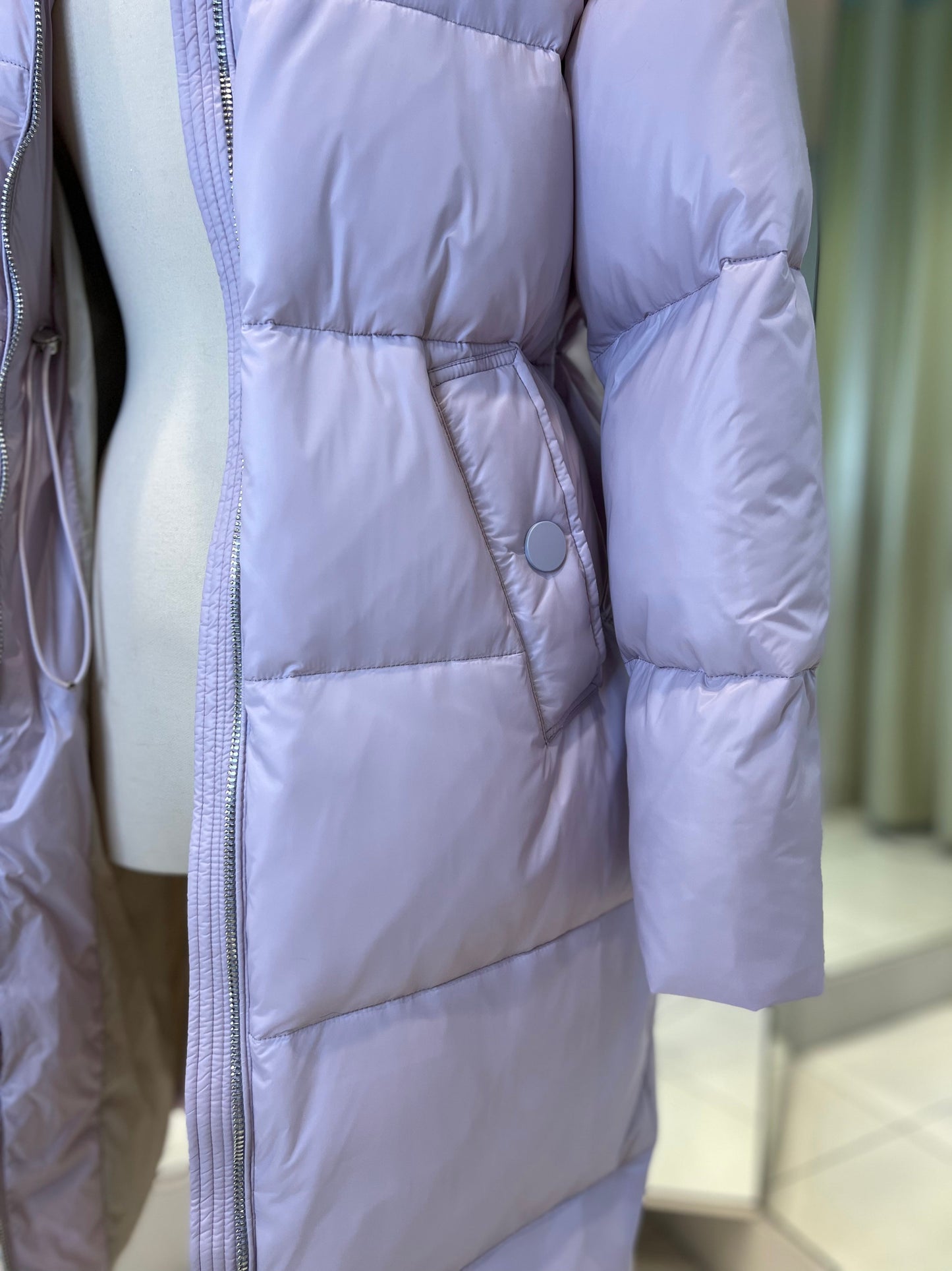 Mirabelle Genuine Silver Fox Fur Down Fill Coat