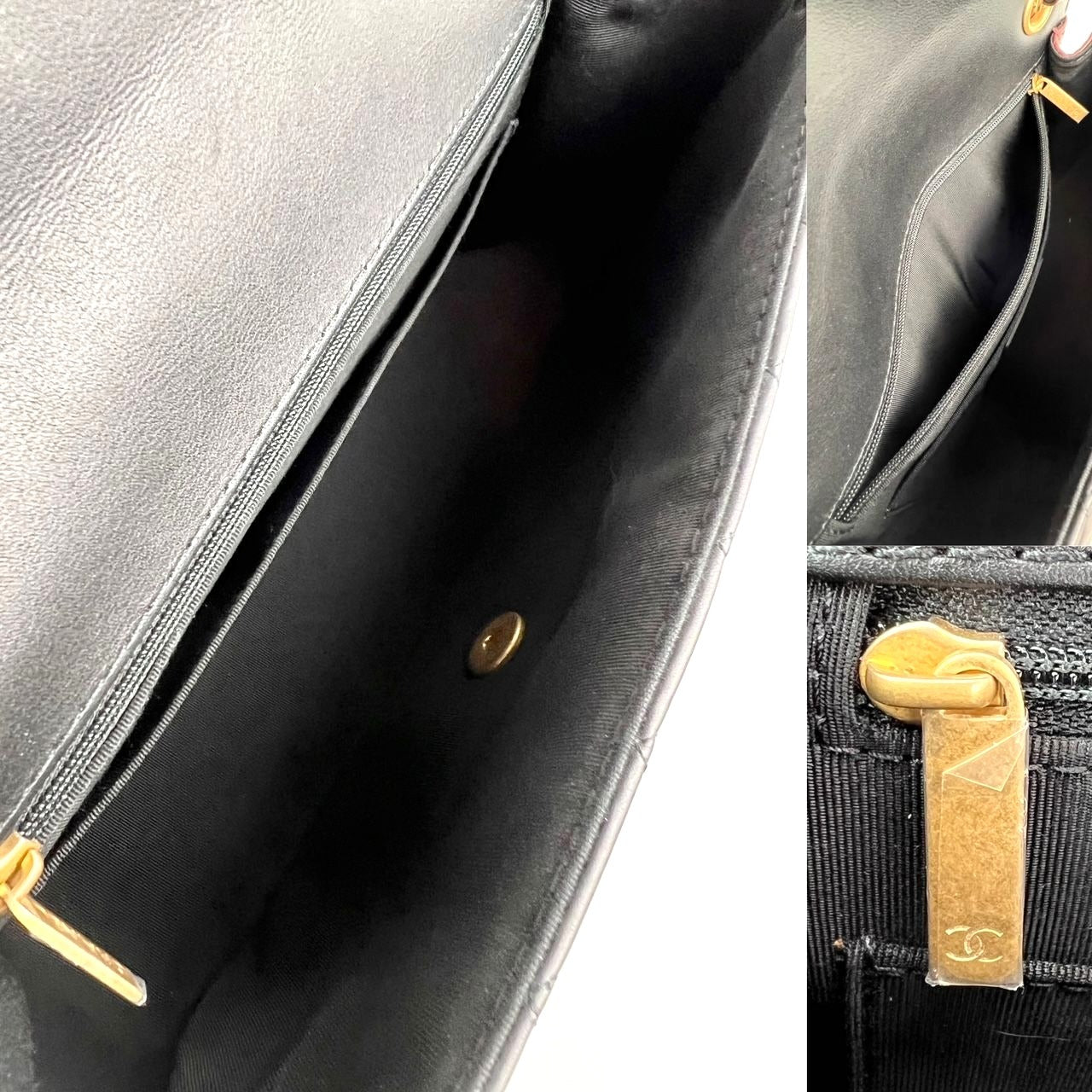 Chanel Calfskin Quilted Strap into Flap Black Burgundy Shoulder Bag