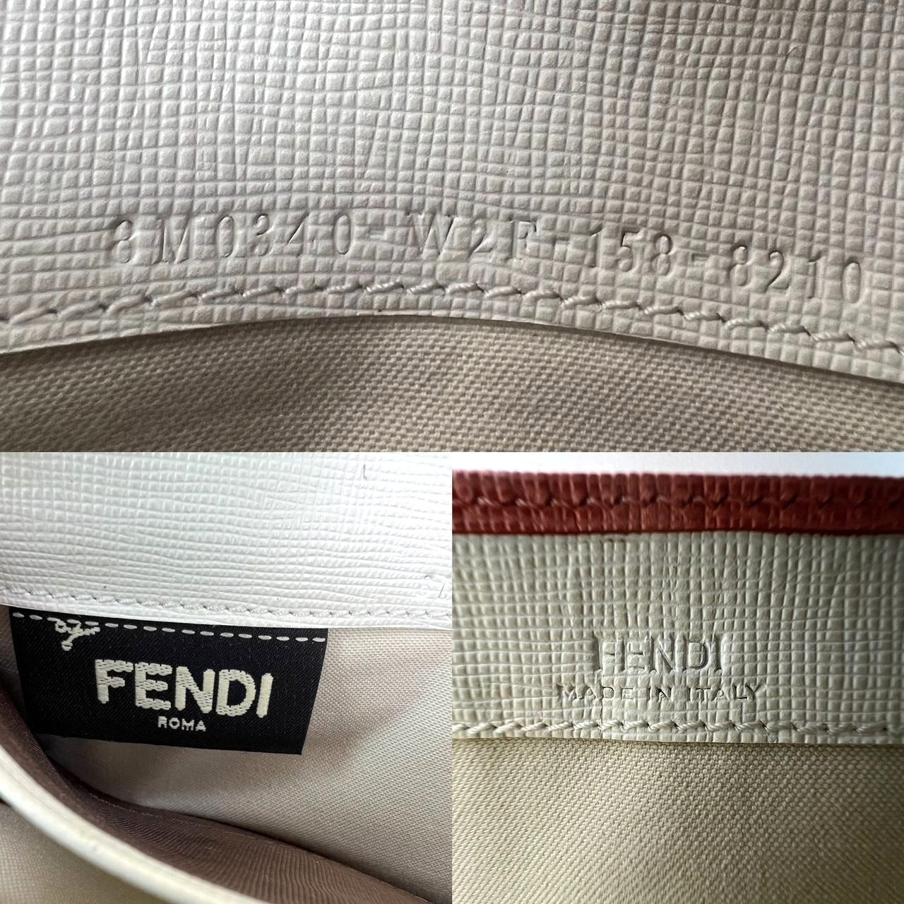 Pochette portefeuille Fendi Continental en cuir rose