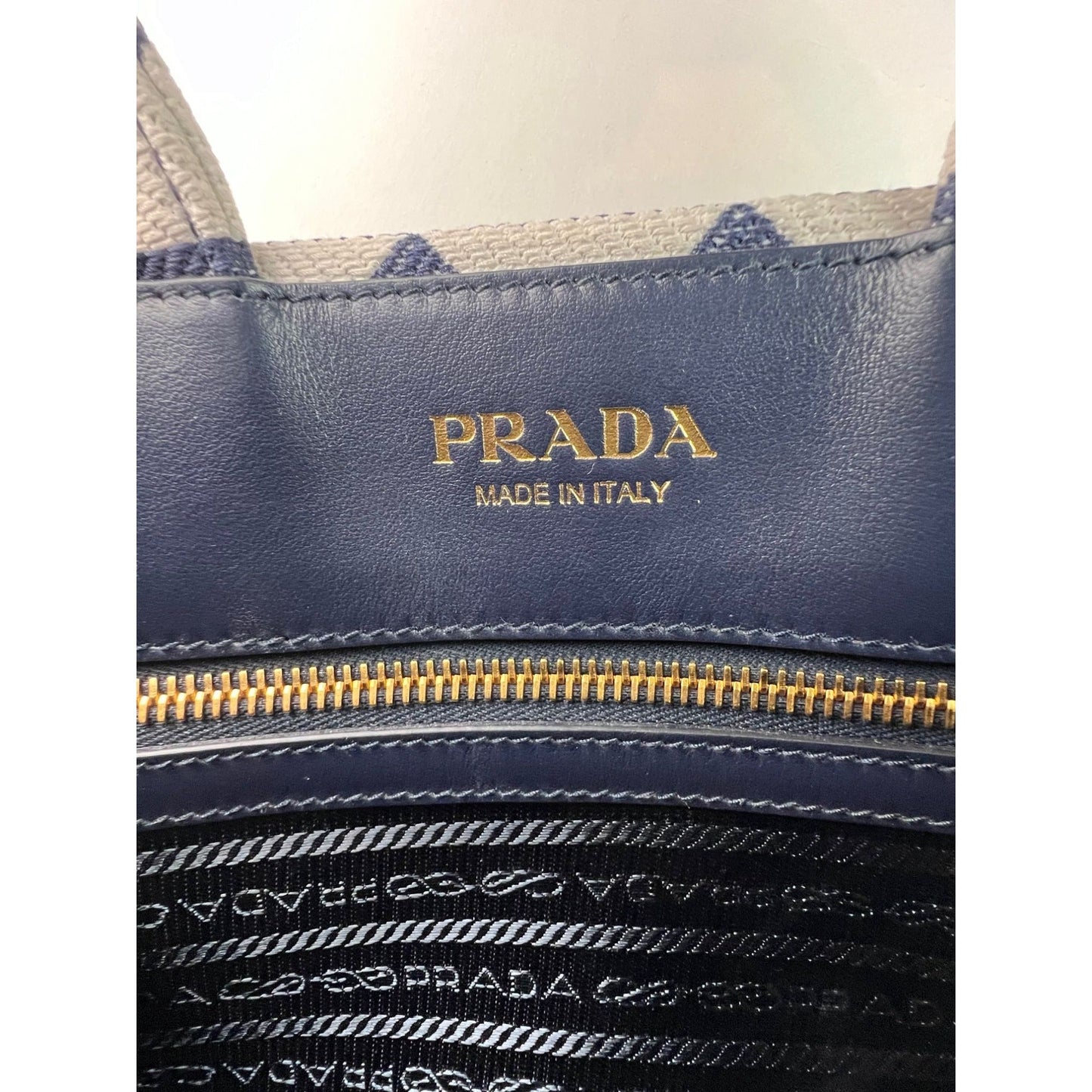 Prada Small Symbole Embroidered Fabric Handbag