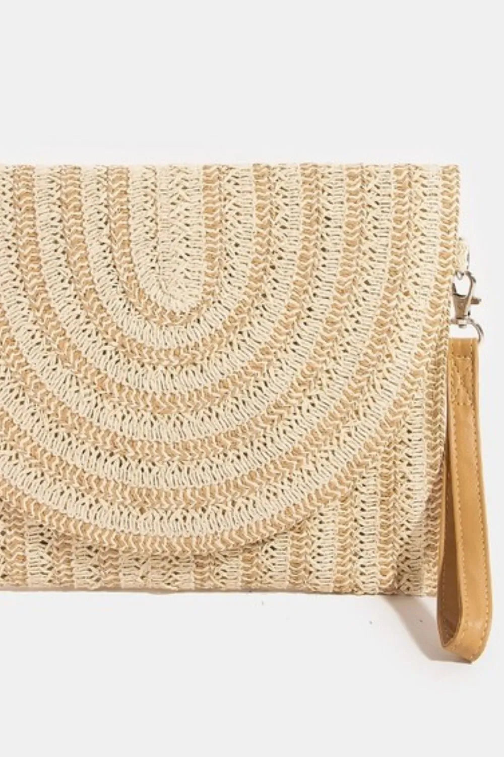 Fame Two Tone Woven Paper Envelope Clutch Bag Boho Beach