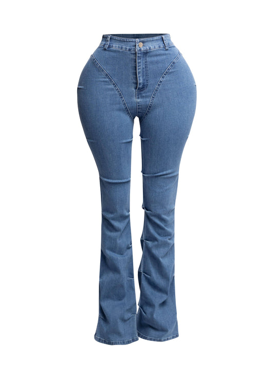 Jessica Bell Bottom Y2K Style Stretch  Bell Bottom Jeans