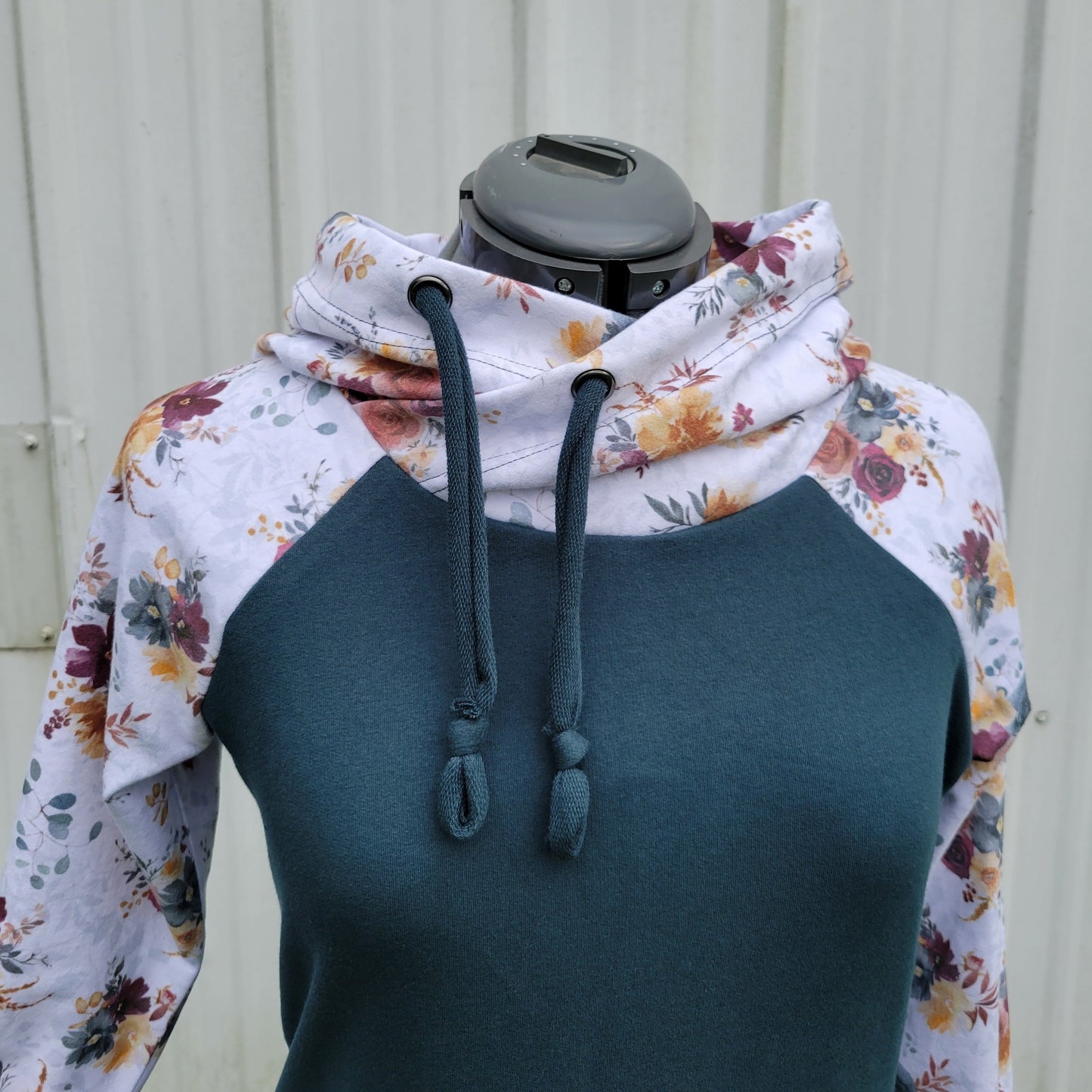 Women's Blue Fall Floral Hoodie