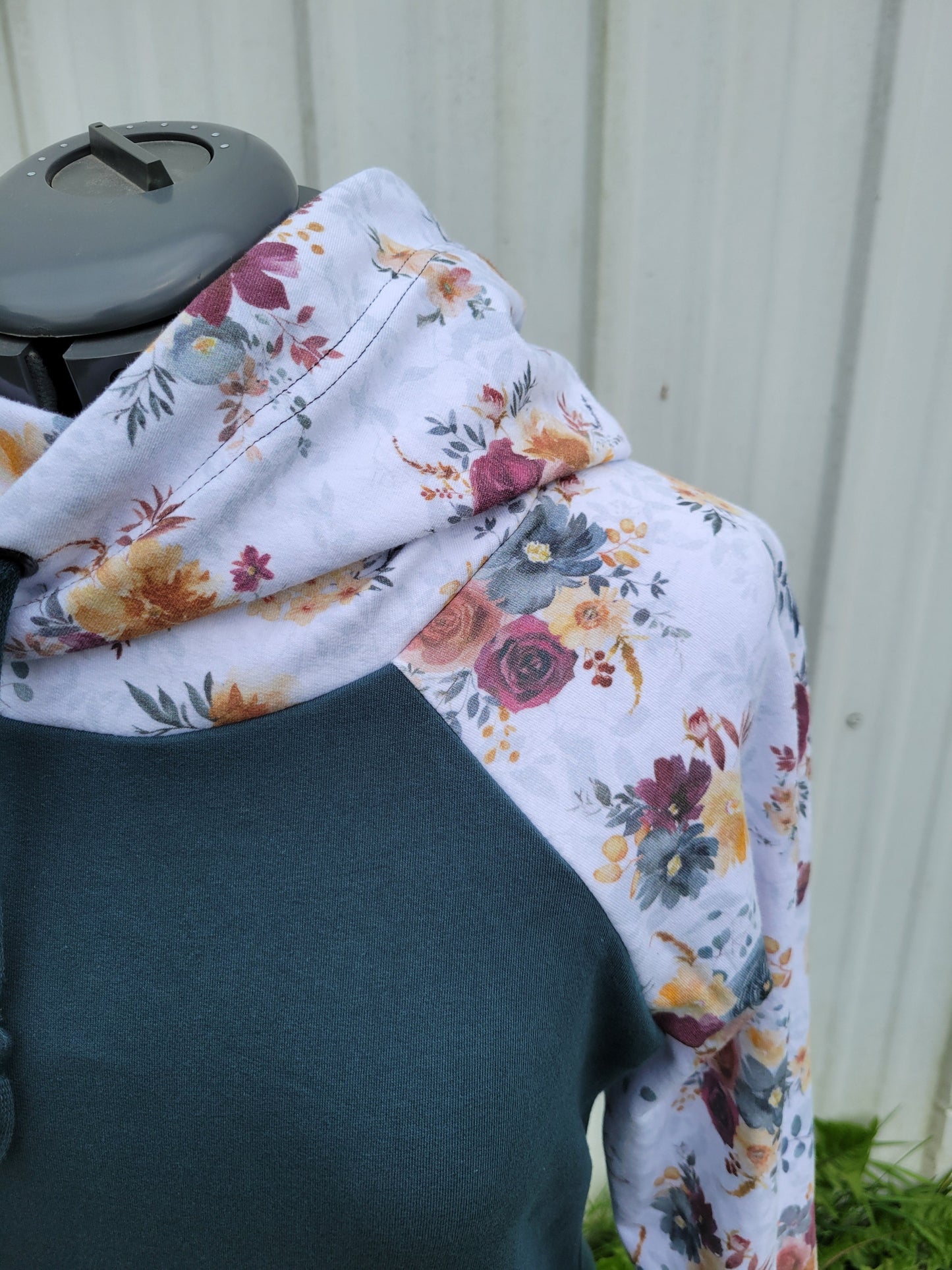 Women's Blue Fall Floral Hoodie