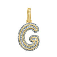 10K 0.45CT DIAMOND ALPHABET "INITIAL G" PENDANT