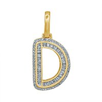10K 0.44CT DIAMOND ALPHABET  "INITIAL D" PENDANT