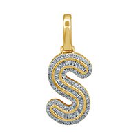 10K 0.41CT DIAMOND ALPHABET "INITIAL S" PENDANT