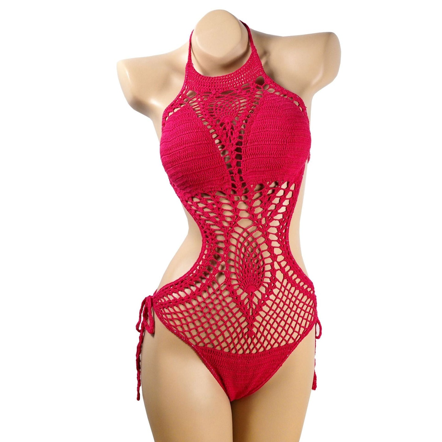Handmade Hollow Out Cutout Knitted Swimsuit Women Brand One Piece Swimsuit Women Swimwear