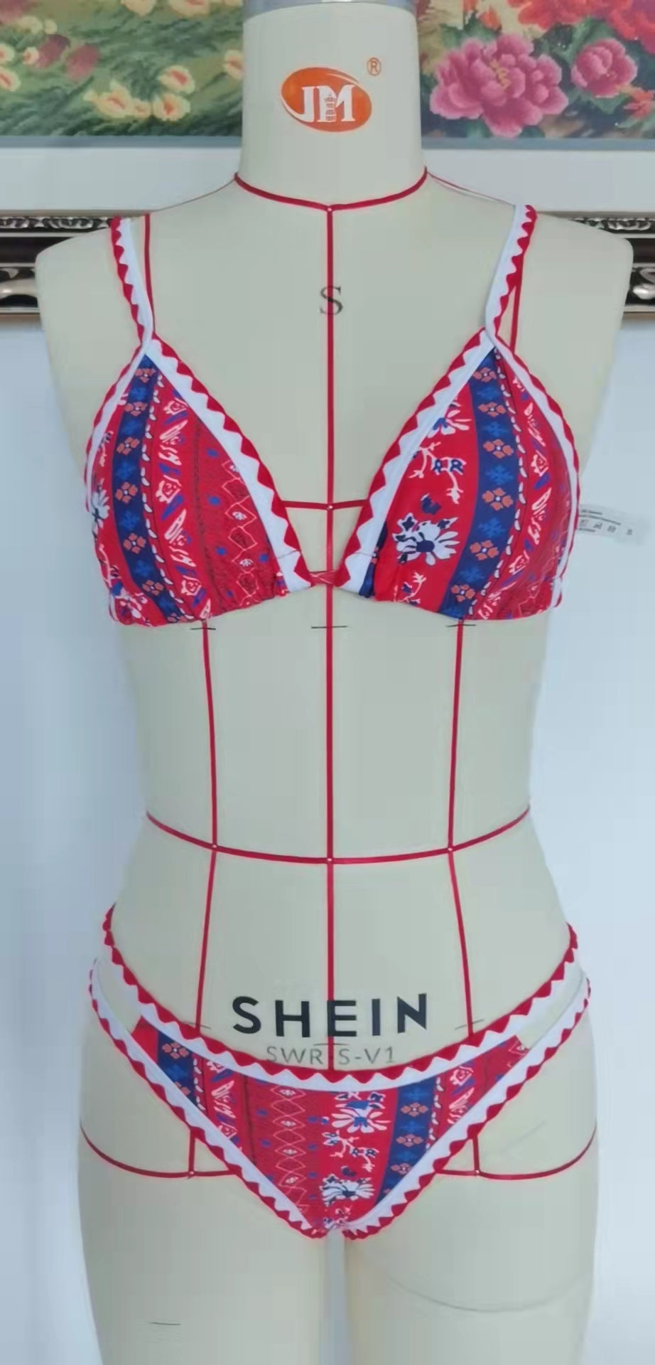 Women Bikinis Floral Print Bikinis Bordered High Cut Swimsuit Women Low Waist Push Up Swimwear Conjunto Biquinis Feminino