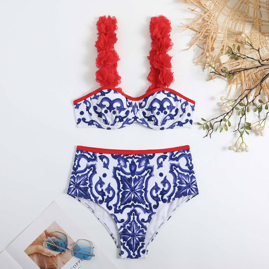 High Waist Print Bikini Swimsuit Sexy Swimwear Sexy Bikini Women