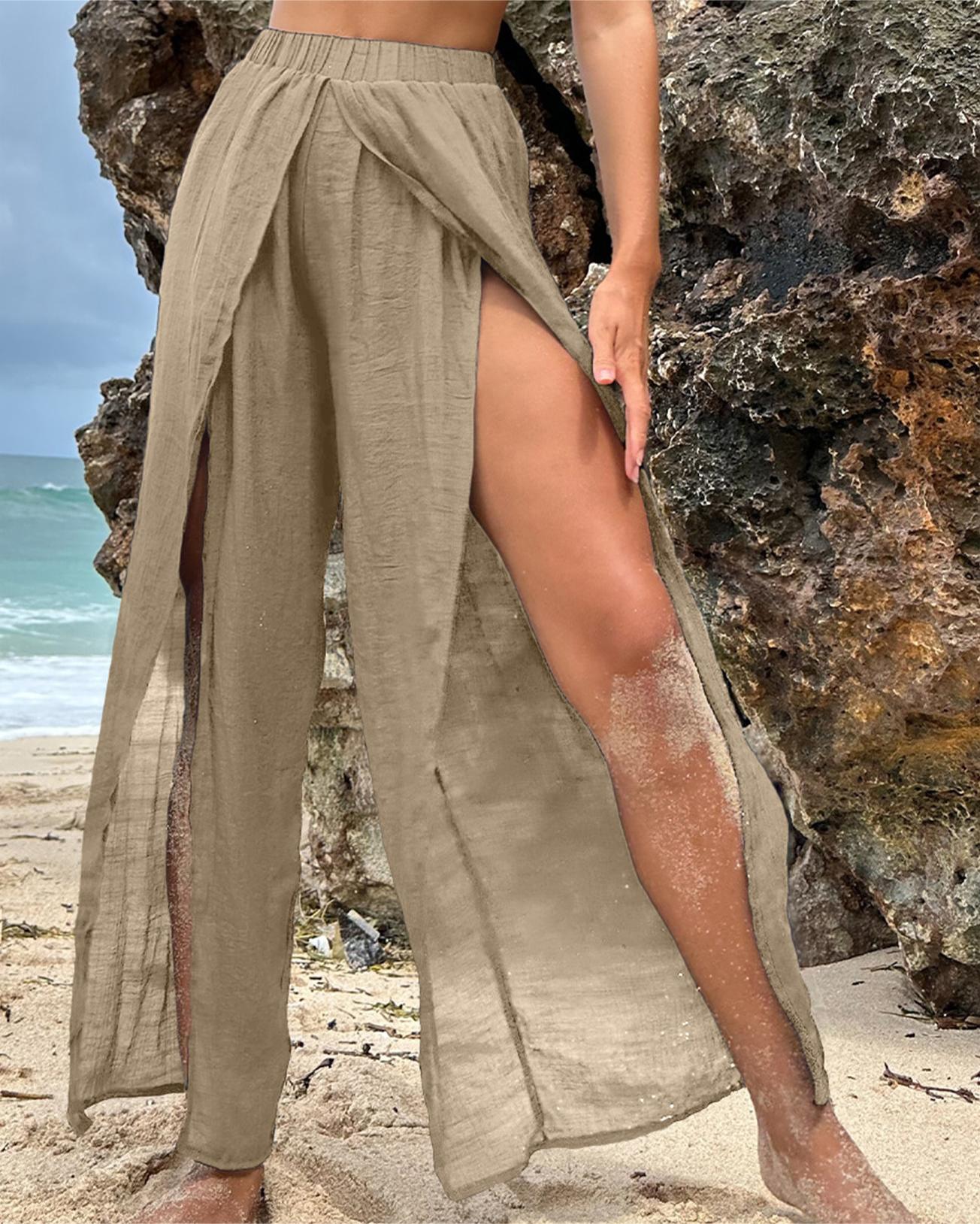 Beach Overskirt Chiffon Casual Sun Proof Sexy Skirt Korean Holiday Beach Pants