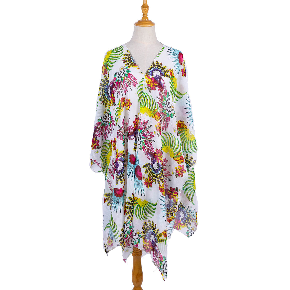 Bohemian Plant Printed Sunscreen Cardigan Beach Cover Up