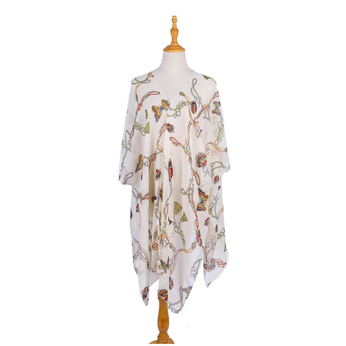 Spring Summer Butterfly Bag Chain Trend Mix Match Printing Chiffon Sun Protection Cardigan Coat Swimsuit Blouse
