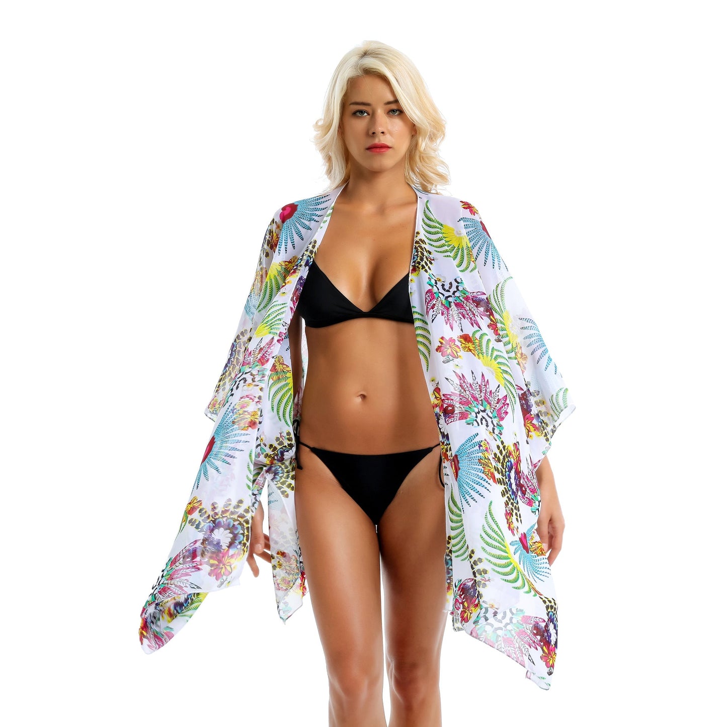 Bohemian Plant Printed Sunscreen Cardigan Beach Cover Up