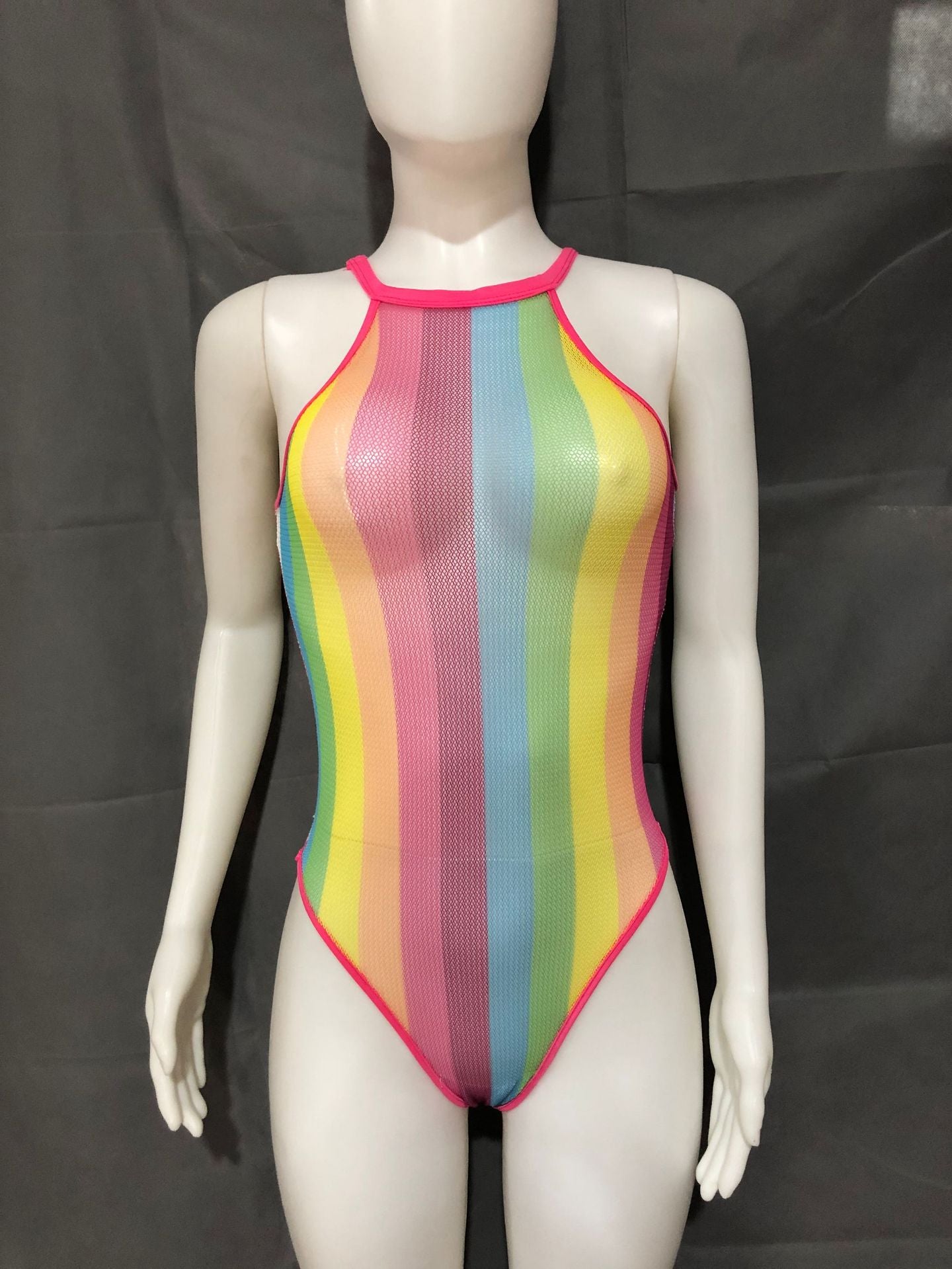 Color Matching Halter Sexy Mesh Bikini Sexy Swimsuit
