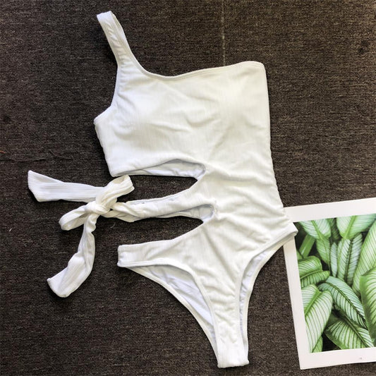 Bandage One Piece Swimsuit Special Fabric Swimsuit Women