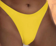 Bikini Double Sided Fabric Solid Color Swimsuit Women Split Triangle Soft Bag Swimsuit