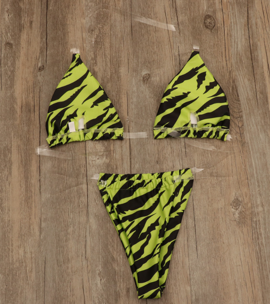 Bikini Chest Pad Push Up Solid Color Women Swimsuit Sleeved Transparent Strap