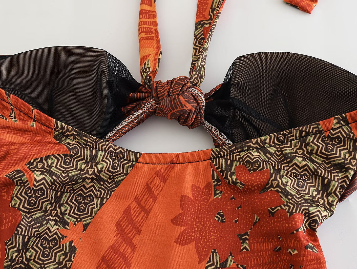 Women Women Printed One Word Wrapped Chest Swimsuit One Piece Suit