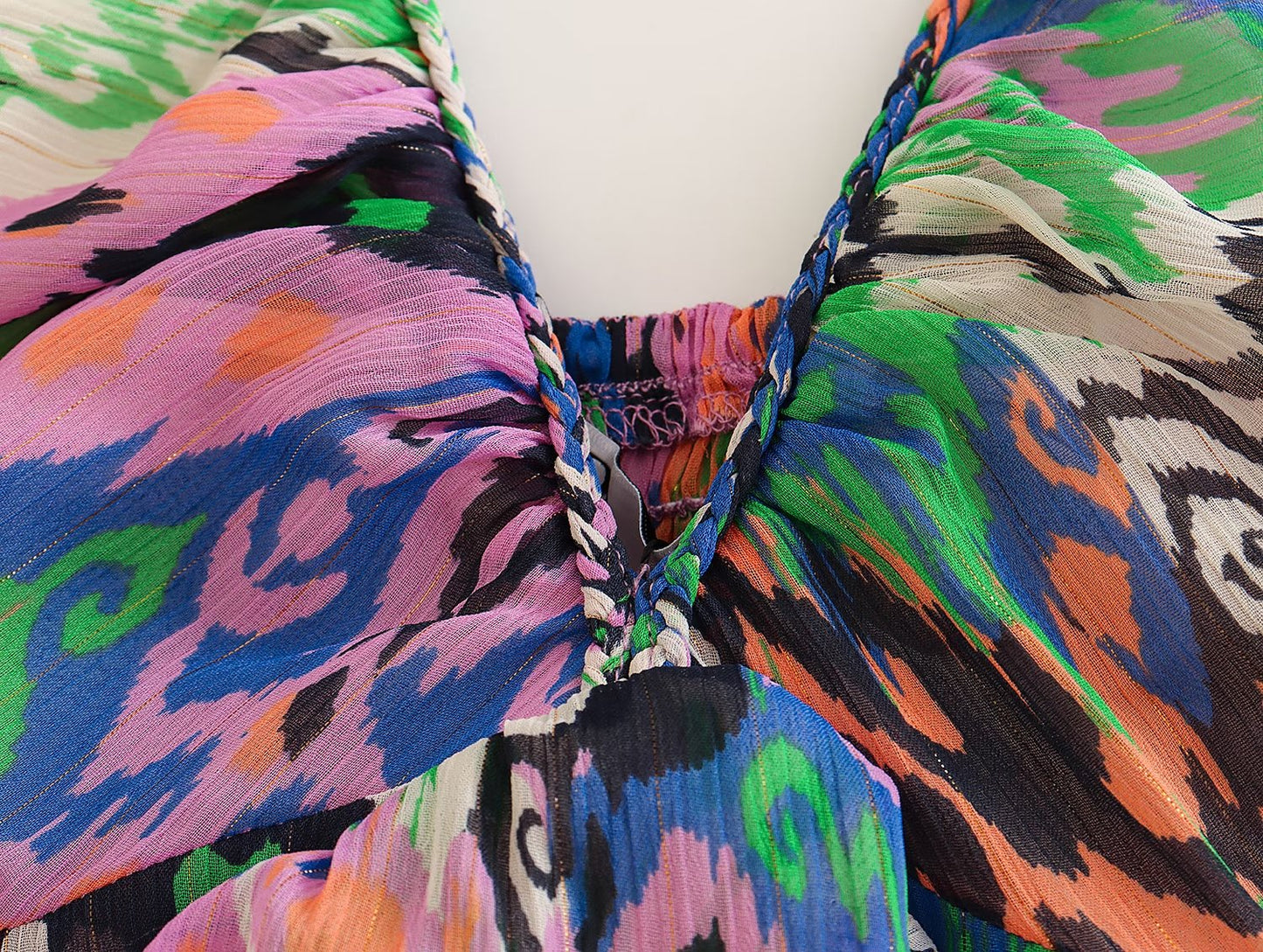 Summer Women Clothing Sling Laminated Decoration Printed Underwear Dress Short Dress