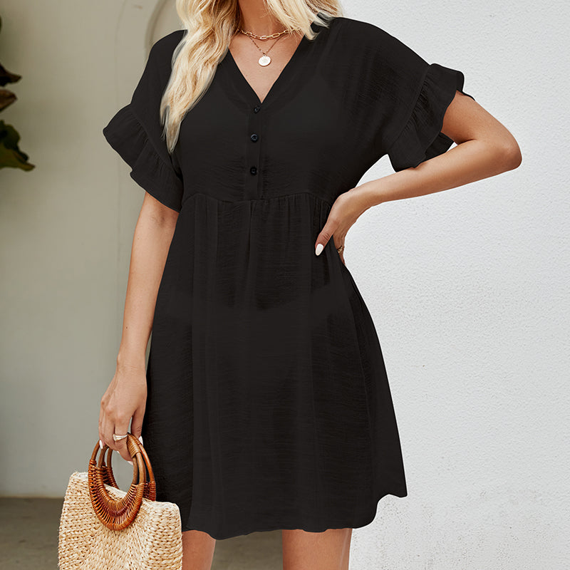 Arrival Vacation Sun Protection Blouse Solid Color Stringy Selvedge Cuff Sexy See through Bikini Smock Dress