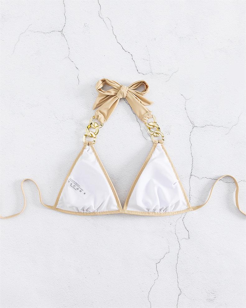 Women Swimsuit Bikini Sexy Sequined Lace Up Gold Bikini Swimsuit
