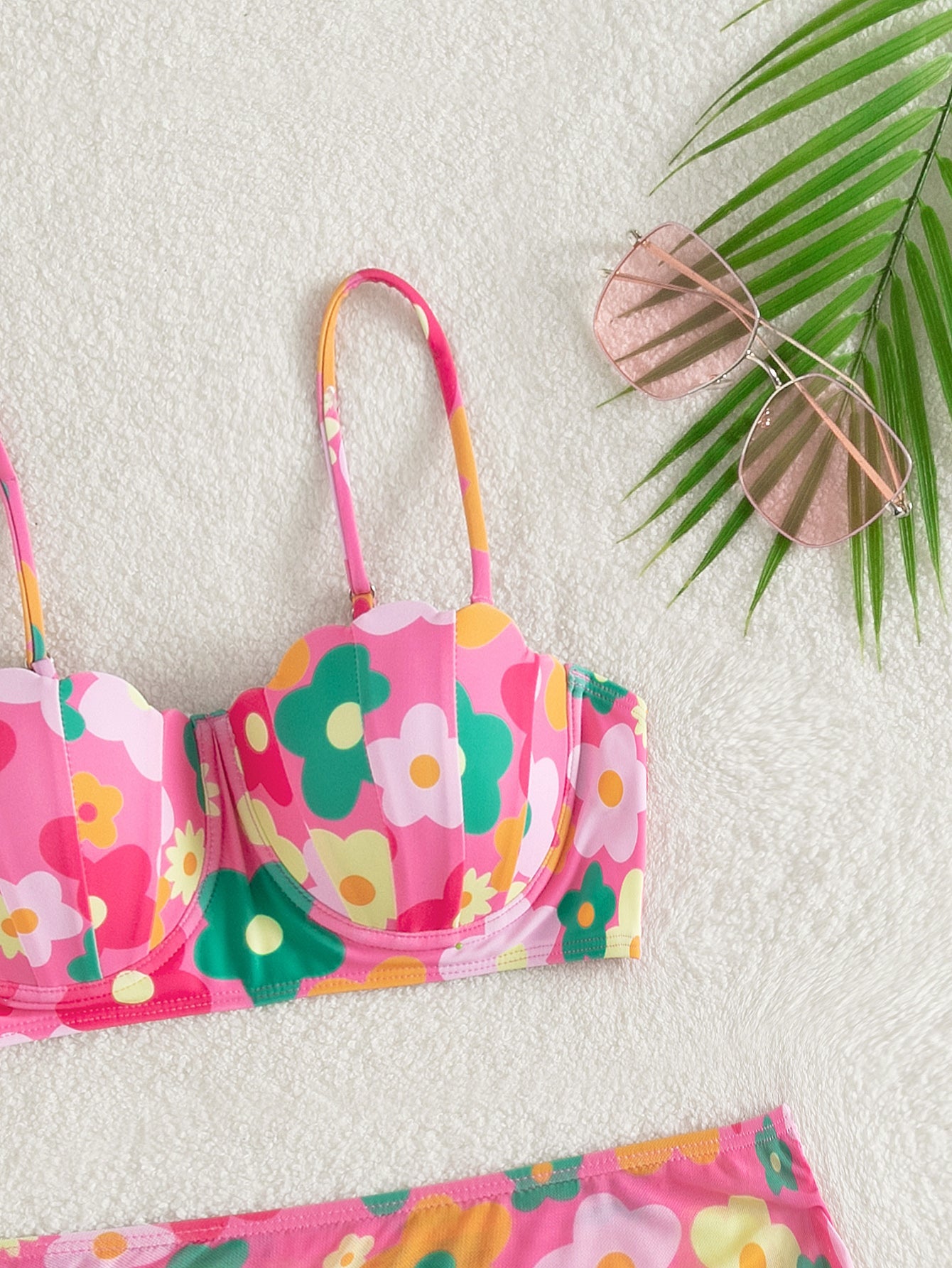 Swimsuit Women Split Bikini Gathering Steel Bracket Short Skirt Three Piece Swimsuit