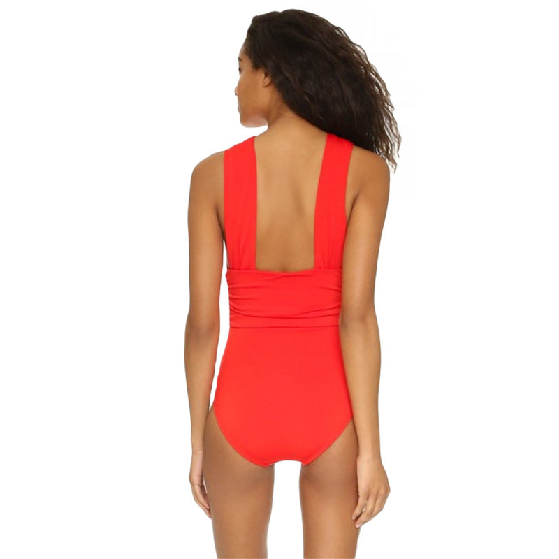 Bikini Sexy Deep V Plunge Cross One Piece Swimsuit Swimwear Swimsuit