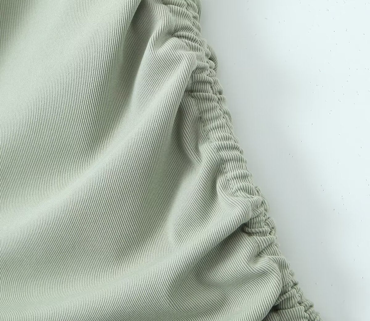 Summer Shoulder Asymmetric Sleeves Side Drawstring Bag Hip Dress Short Dress