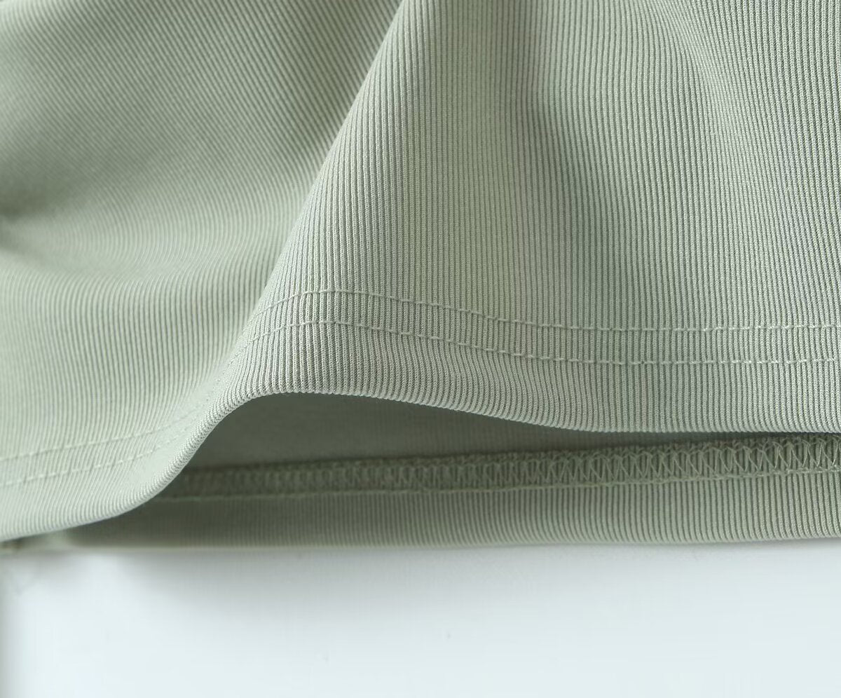 Summer Shoulder Asymmetric Sleeves Side Drawstring Bag Hip Dress Short Dress