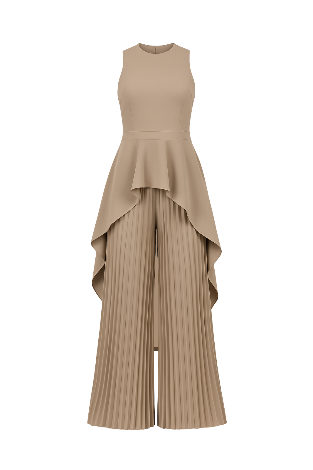 Escape to Milan Taupe Pleated Pants Set