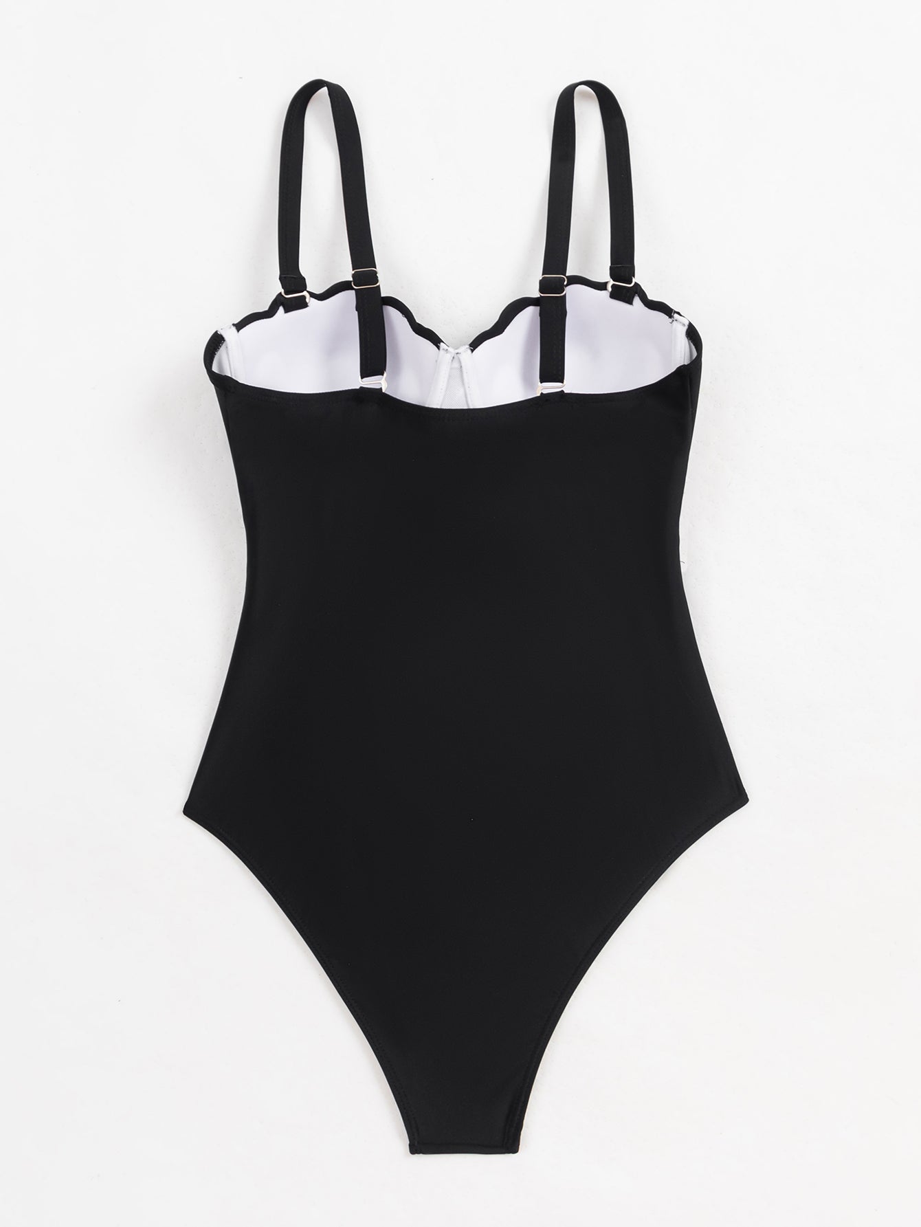 Swimsuit Women Sexy Siamese Push Up Sling Solid Color Swimsuit