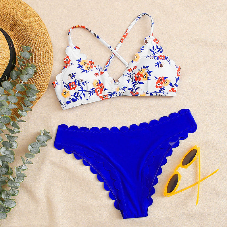 Split Swimsuit Women Sexy Bikini Lace Bikini High Waist Swimsuit