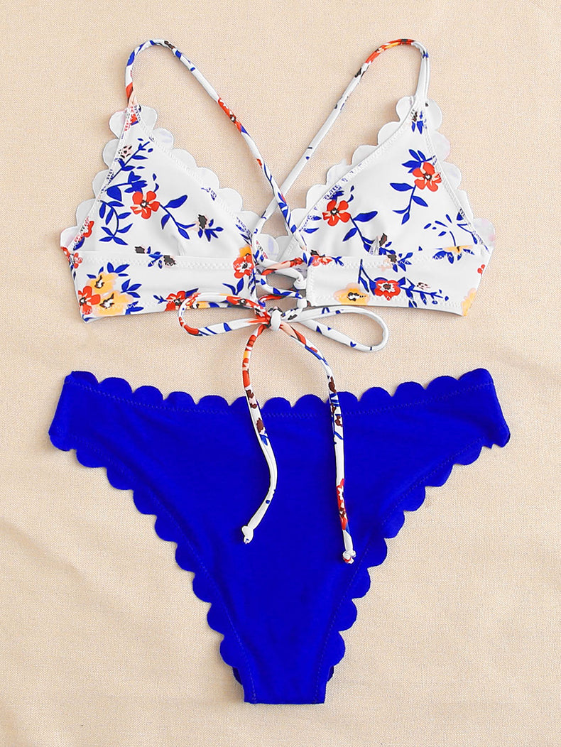 Split Swimsuit Women Sexy Bikini Lace Bikini High Waist Swimsuit