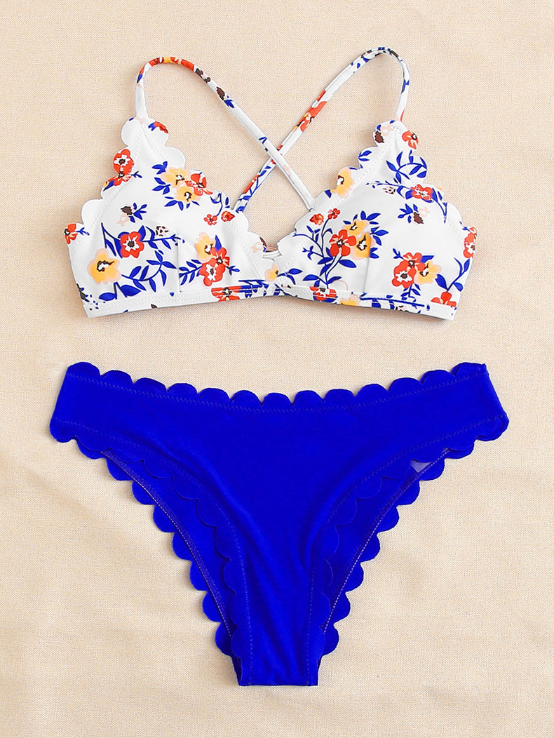 Split Swimsuit Women Sexy Bikini Lace Bikini High Waist Swimsuit