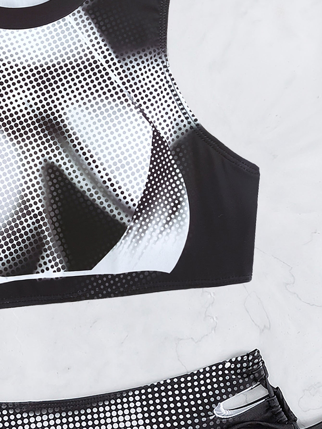 Bikini Sexy Swimsuit Women Split Bikini Black White Sports Swimsuit