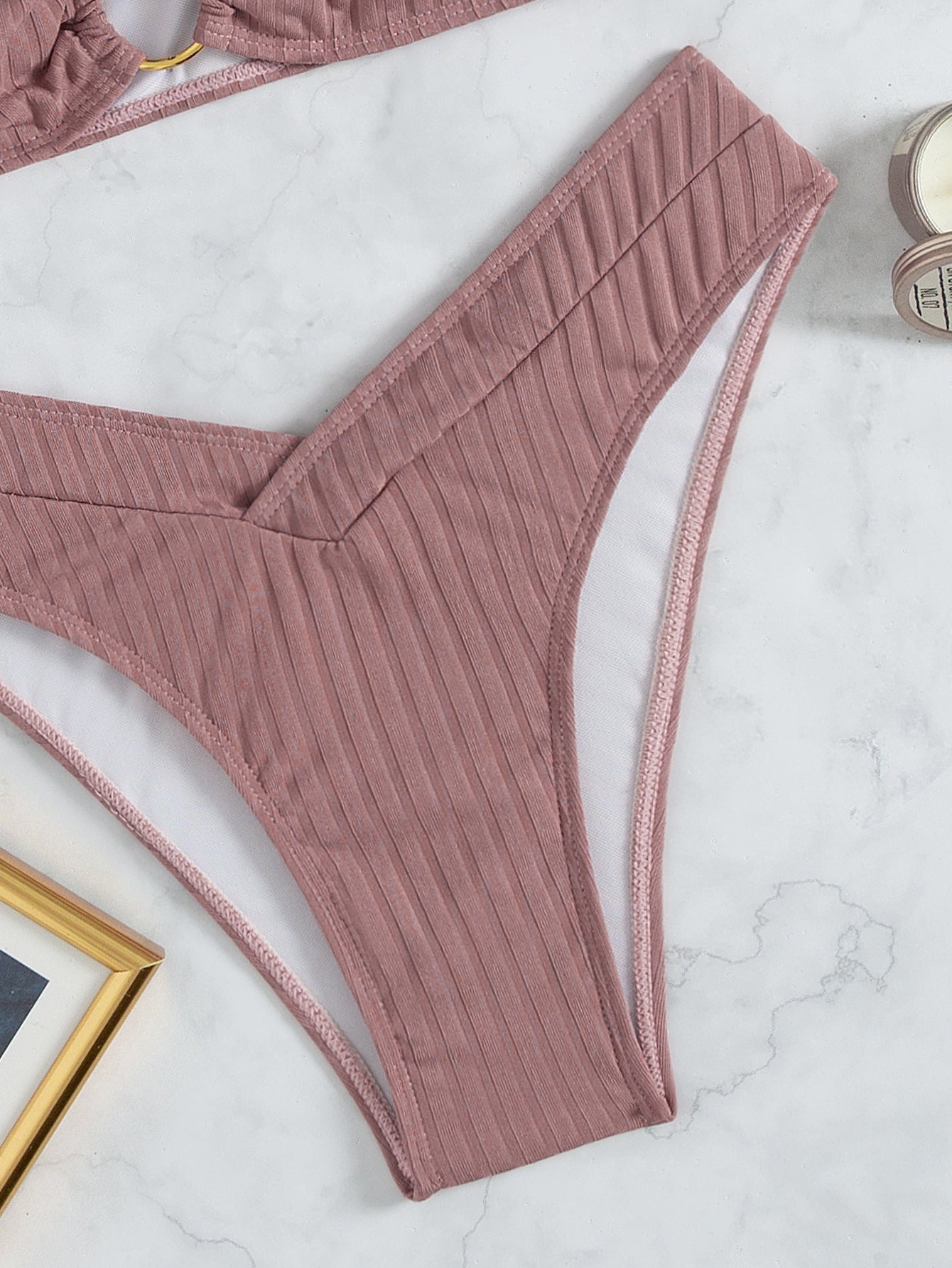 Bikini Swimsuit Sexy Bikini Solid Color V Shaped Pants Swimsuit