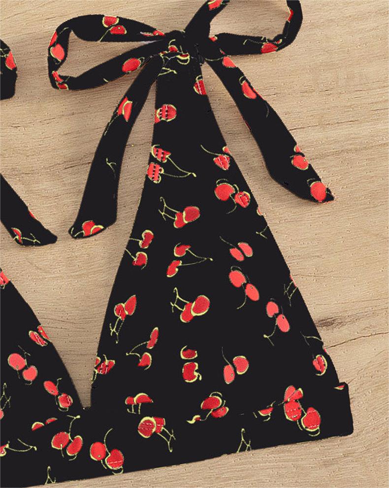 Bikini Sexy Fruit High Waist Bikini Bow Lace Up Swimsuit