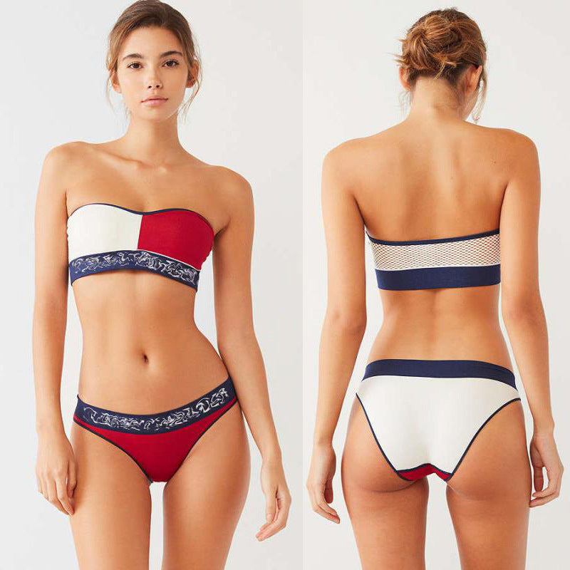 Swimwear Contrast Color Bikini Swimsuit Split Swimsuit Bikini Spot