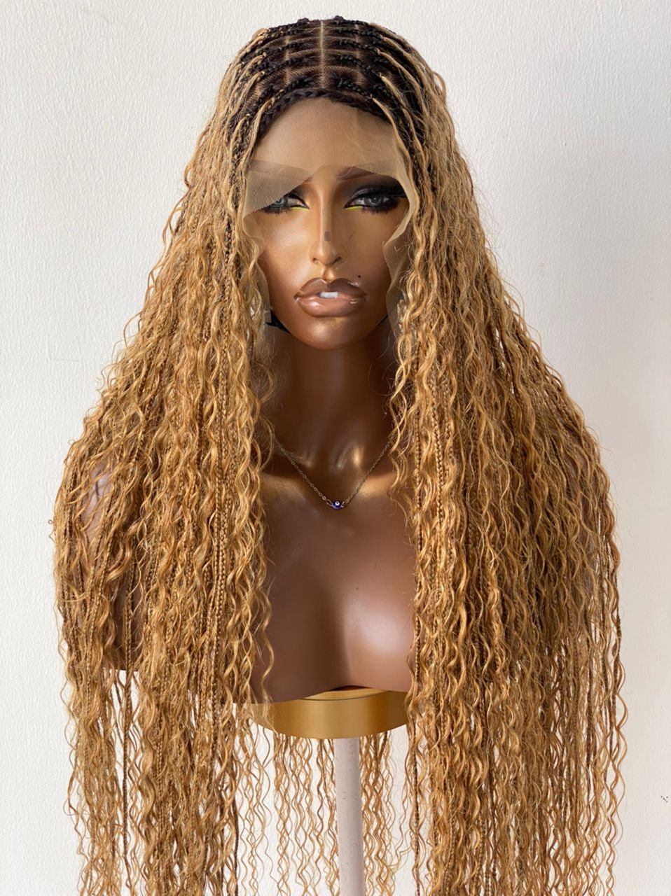 100% Human Hair Bohemian Curls Knotless Braid Wig (Bianca) Tara