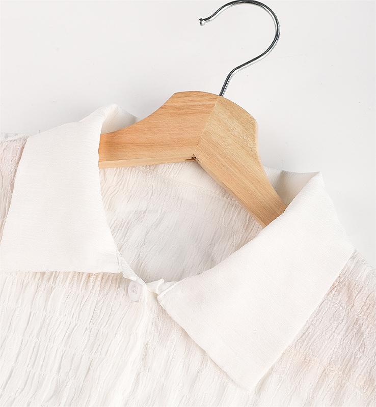 Vacation Sun Protective Blouse Solid Color Beach Cover Up Long Sleeve Bikini Swimsuit