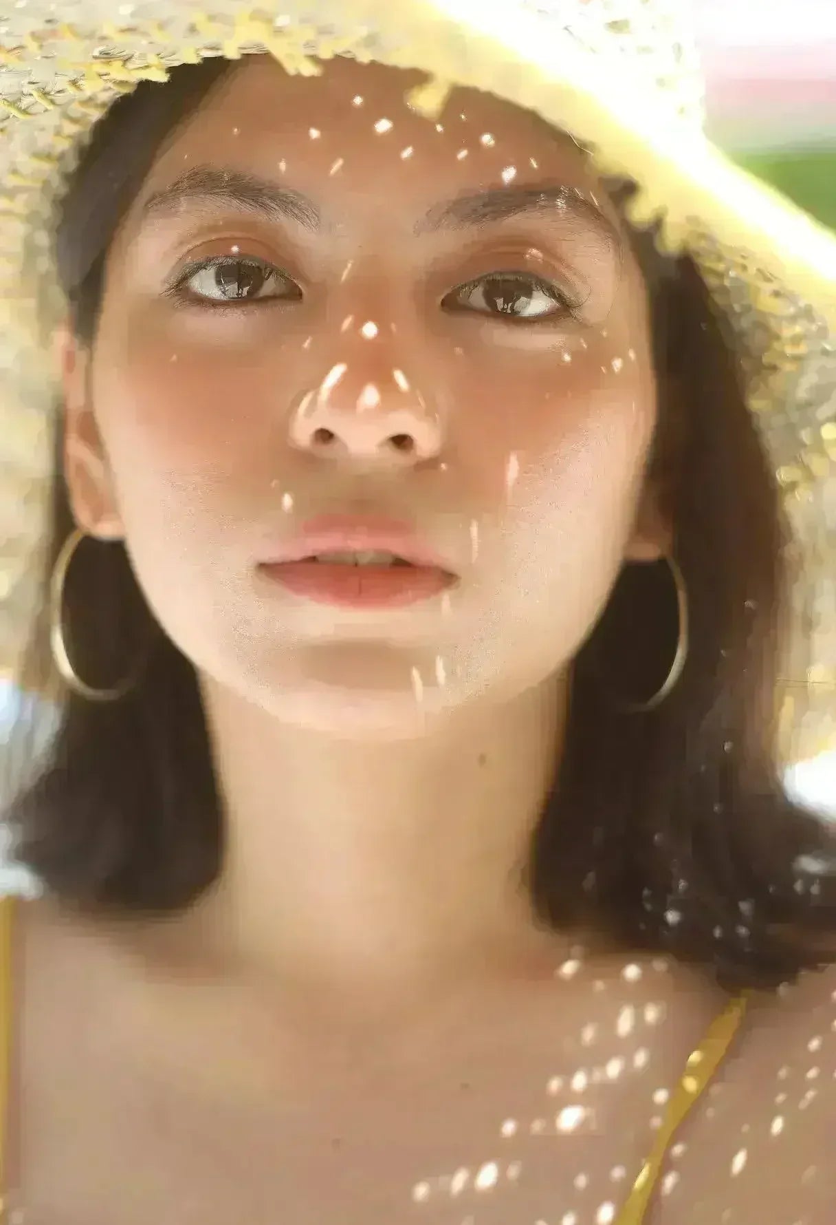 Balinese Pecatu Wide Round Straw Hat In Butter Yellow