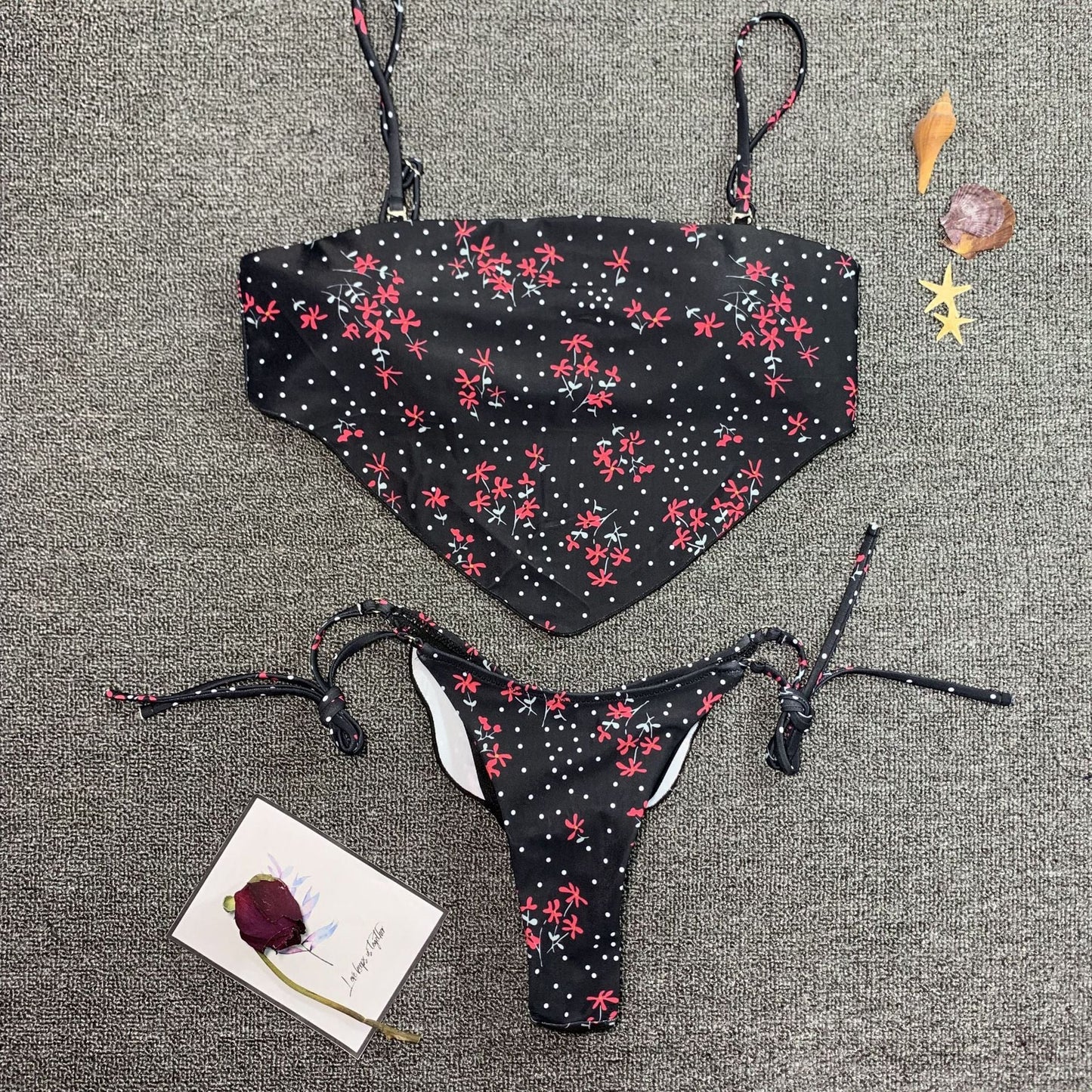 Swimsuit Chest Pocket Printed Bikini Sexy Women Multi-color Split Swimsuit