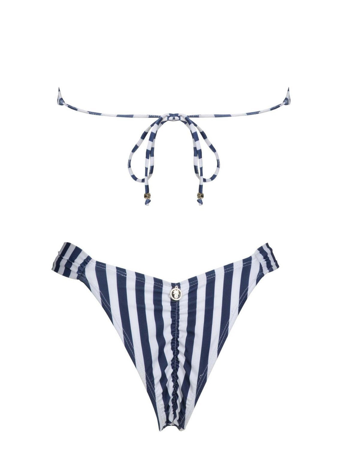Striped Tube Top Sexy Bikini Summer Backless Split Swimsuit for Women