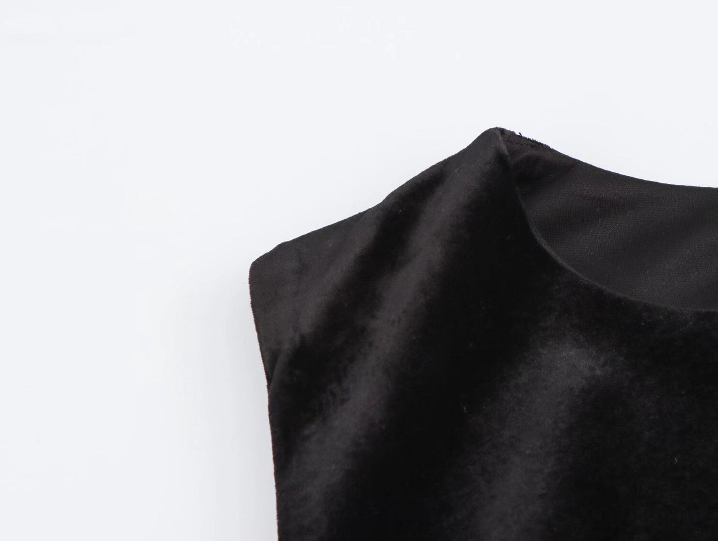 Spring Women Elegant Velvet Texture Pleated Midi Dress