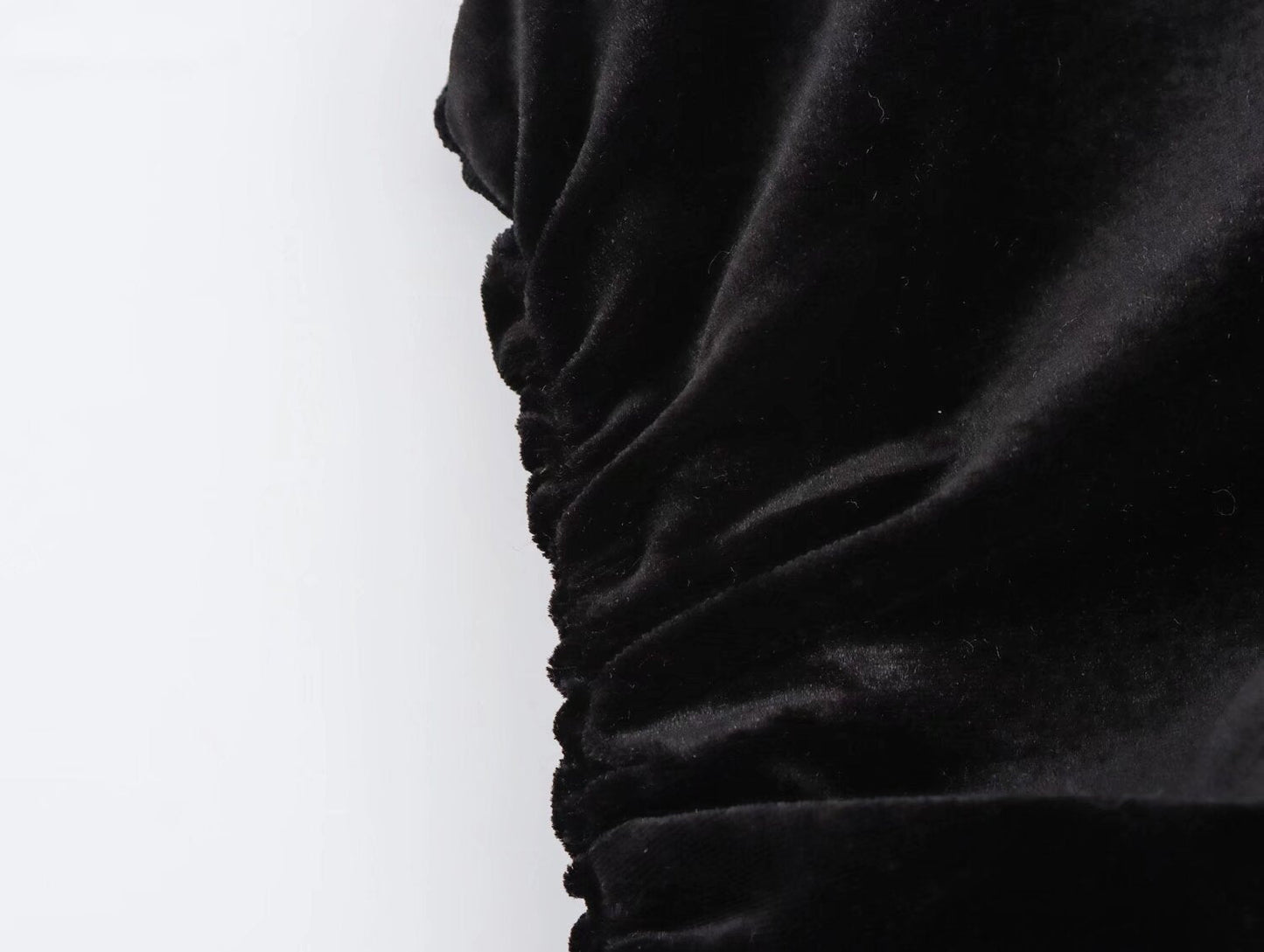 Spring Women Elegant Velvet Texture Pleated Midi Dress