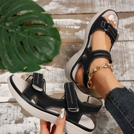 plus Size Velcro Sports Platform Sandals Women Open Toe Beach Sandals