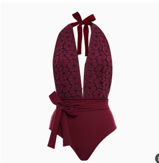 Women One Piece Swimming Bandage Women Tight Retro Printed Bikini Swimsuit Chiffon Skirt Set