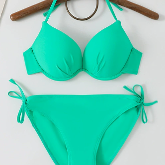 Beach Vacation Underwire Bikini Swimsuit Women Underwire Gather Big Small Breasts Sexy Three Point Swimsuit Women