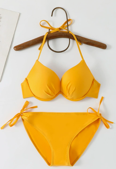 Spring Vacation Beach Bikini Swimsuit Women Steel Bracket Gathered Sexy Three Point Swimsuit Three Piece Sets